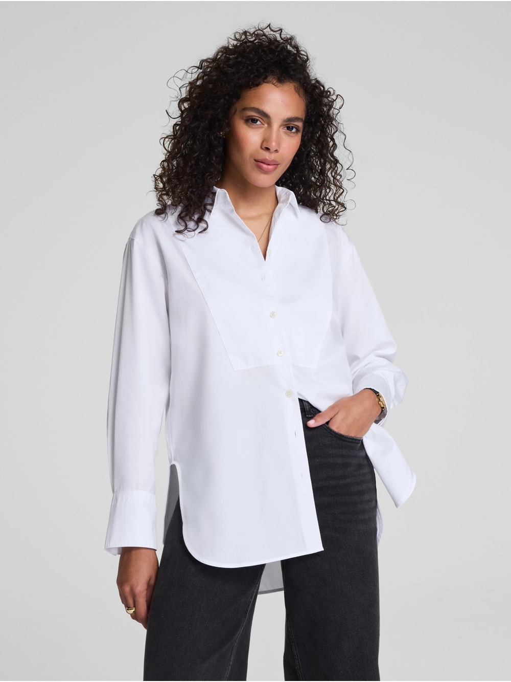 Spanx Overside Tuxedo Button Up